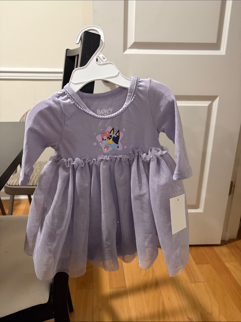 Bluey lavender sparkle frill dress 3M Brand New!